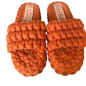 BIMBA Y LOLA Orange Braided Slide Sandals – Size 38 – MSRP $195